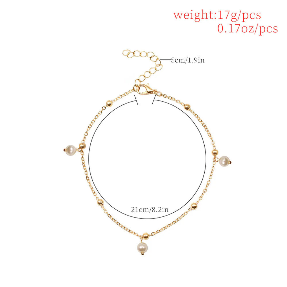 Gold & Silver Pearl Anklet