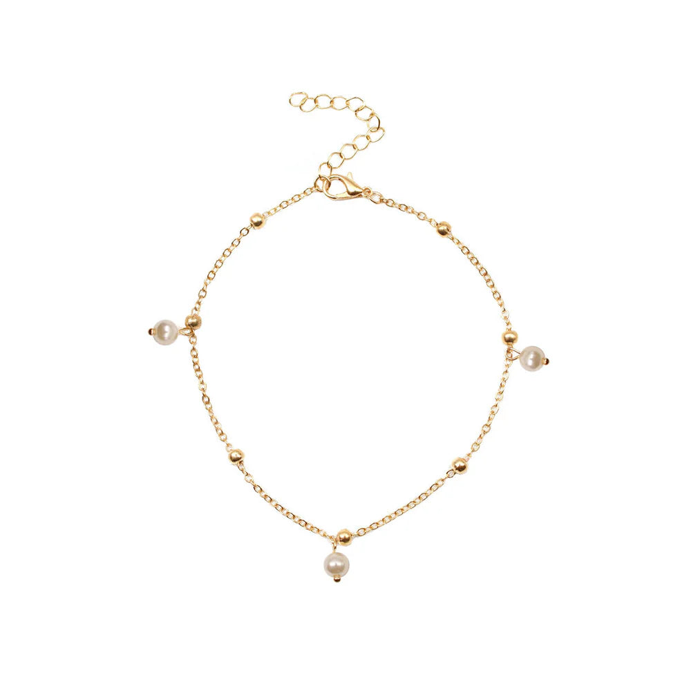 Gold & Silver Pearl Anklet