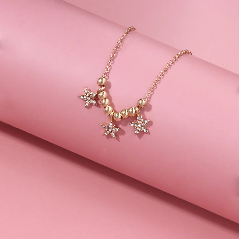 Star Charm Anklet for Women – Gold & Silver Waterproof Anklet, Tarnish-Free Adjustable Stainless Steel Beach Foot Jewelry Gift