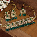 Green Pearl & Kundan Necklace Set | Ethnic Jewellery for Women