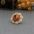 Traditional Red Meenakari Jhumka Ring