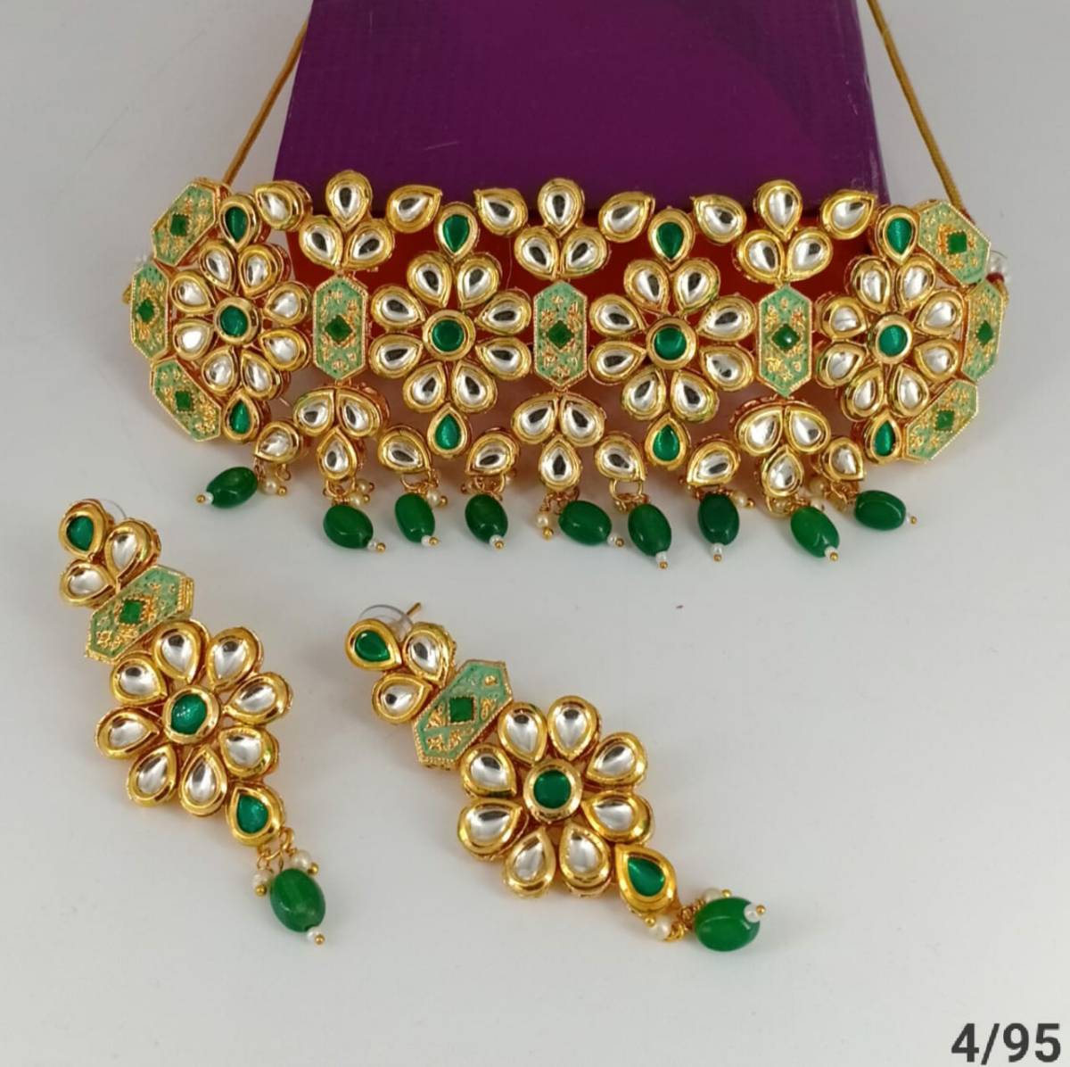 Royal Kundan Green Choker Set