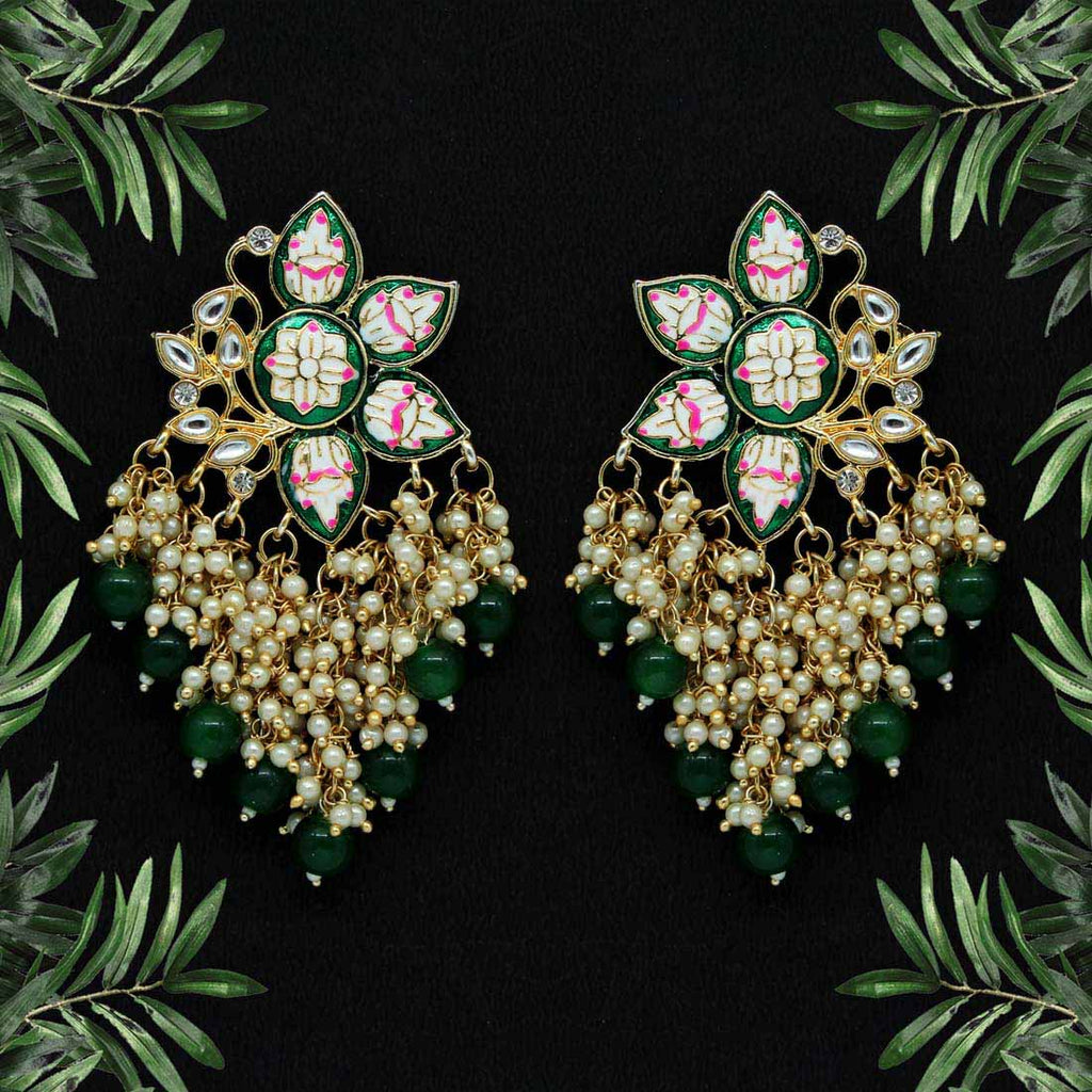 Traditional Floral Chandbali Earrings
