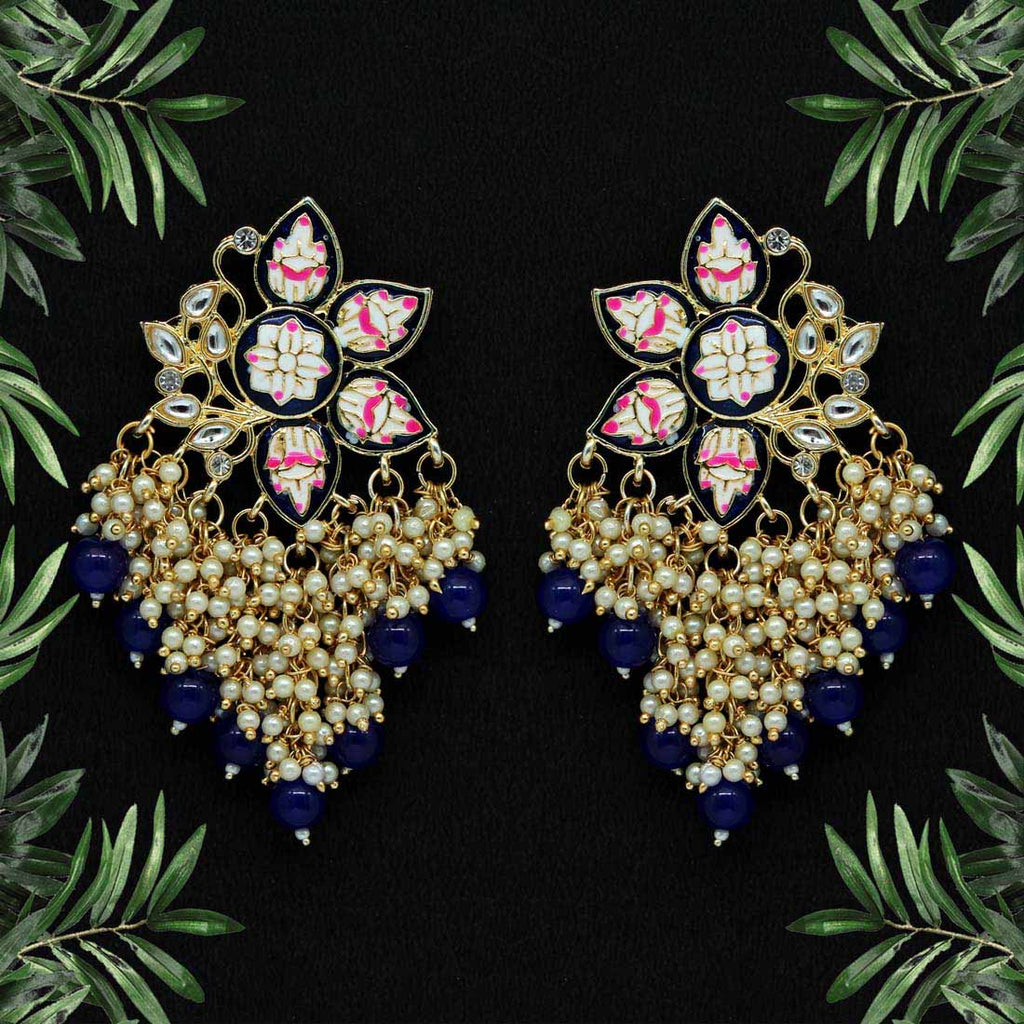 Traditional Floral Chandbali Earrings