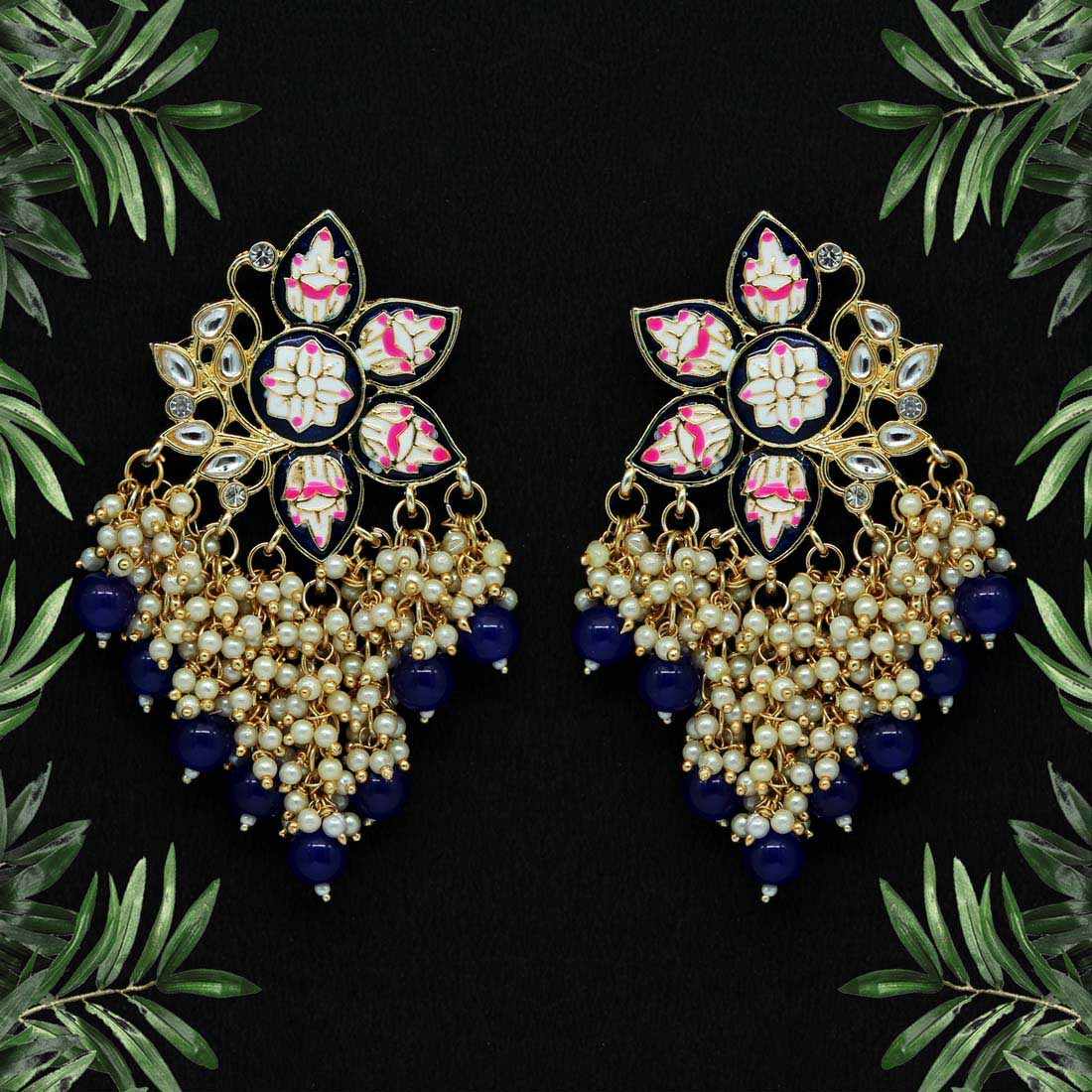 Traditional Floral Chandbali Earrings