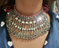 Oxidised Mirror Work Choker Set
