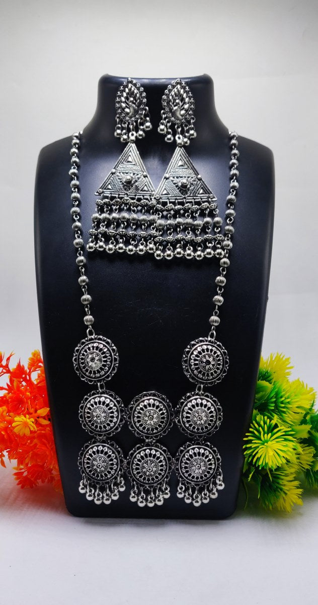 Royal Coin Cascade Long Necklace Set