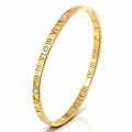 Gold and Silver Roman Numeral Bangle Bracelet