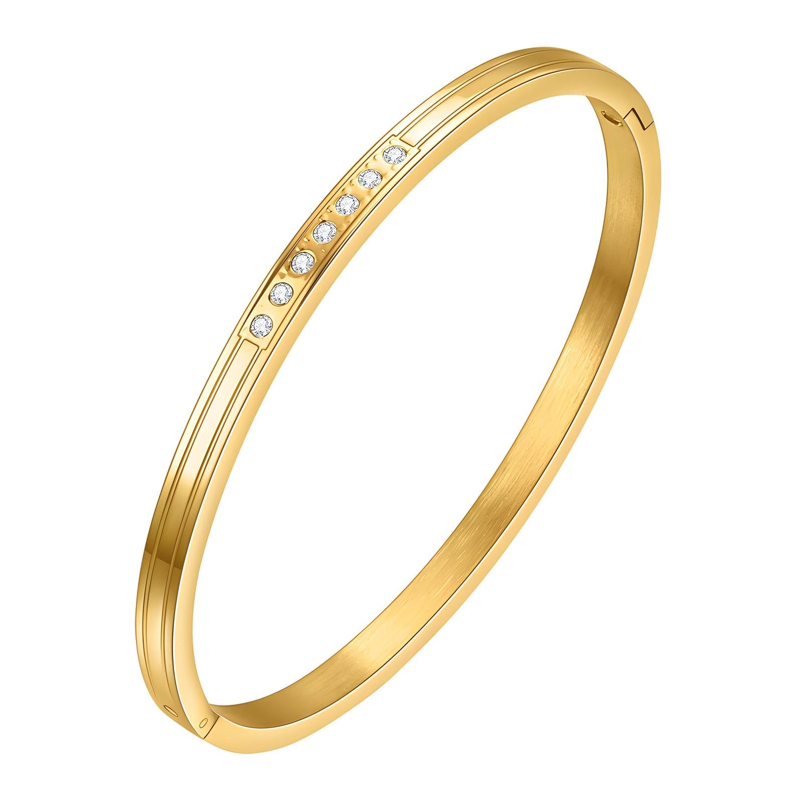Minimal Gold Bangle Bracelet, Anti-tarnish, Waterproof, gift for her