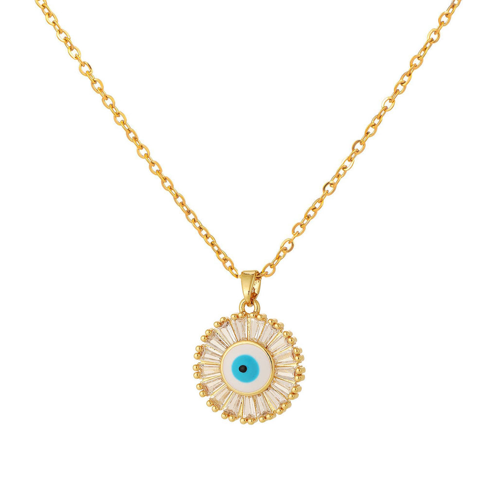 Evil Eye Necklace & Bracelet Set – 18K Gold Plated Stainless Steel | Waterproof Tarnish-Free Evil Eye Jewelry