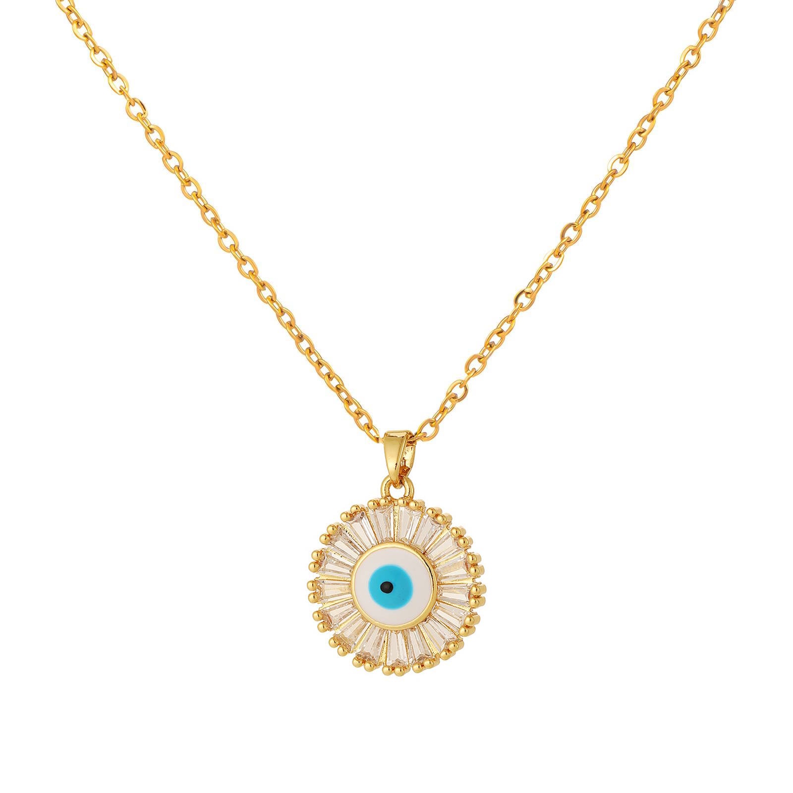 Evil Eye Necklace & Bracelet Set – 18K Gold Plated Stainless Steel | Waterproof Tarnish-Free Evil Eye Jewelry