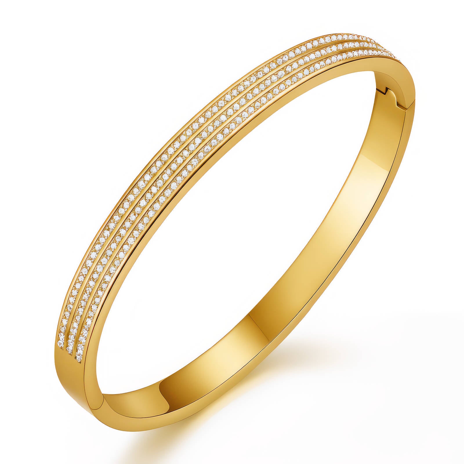 Gold CZ Bangle Bracelet