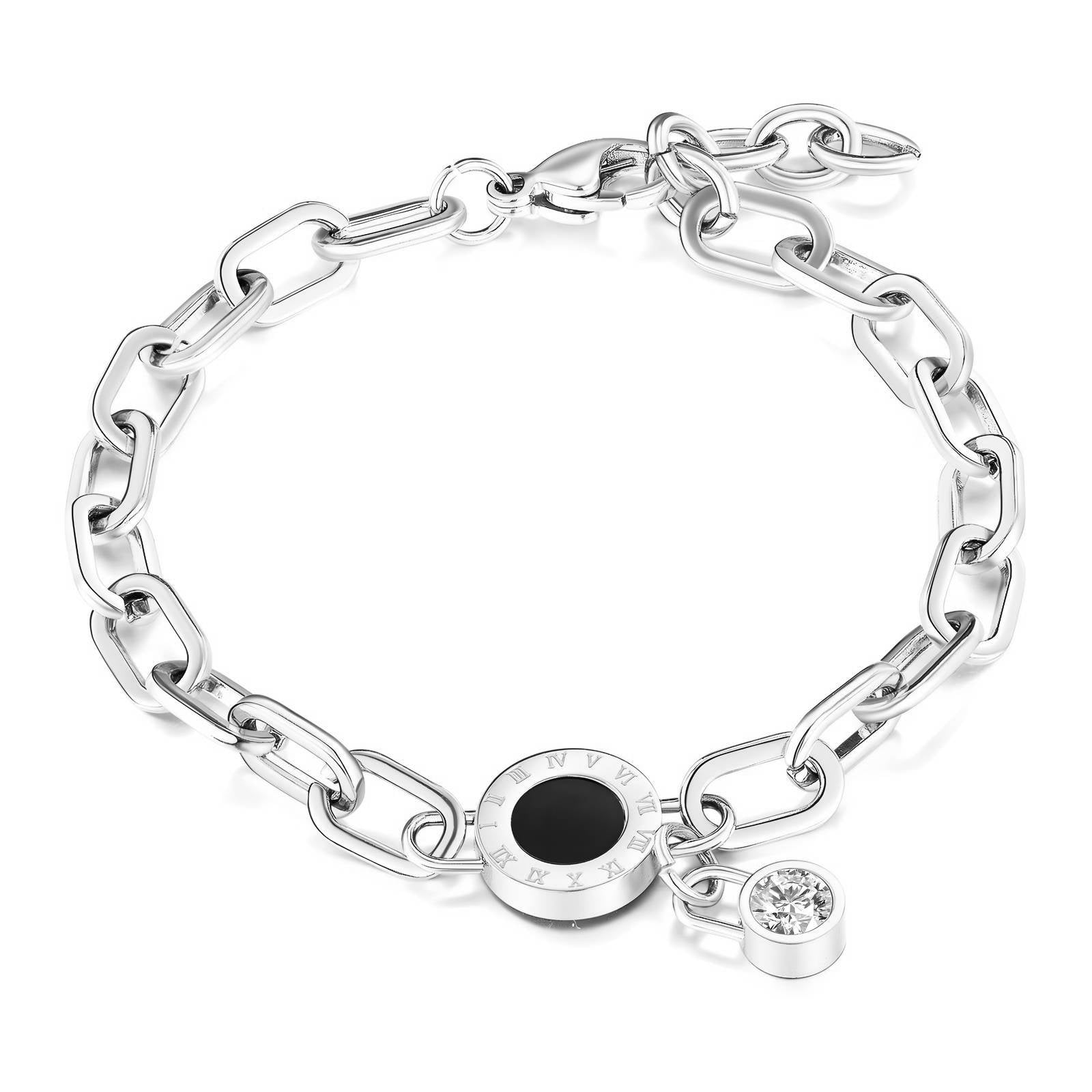 Luxury Roman Numeral Jewelry Collection | Gold & Silver Necklace, Bracelet, Bangle Bracelet & Earrings Set | Waterproof Tarnish-Free Stainless Steel Gift for Her
