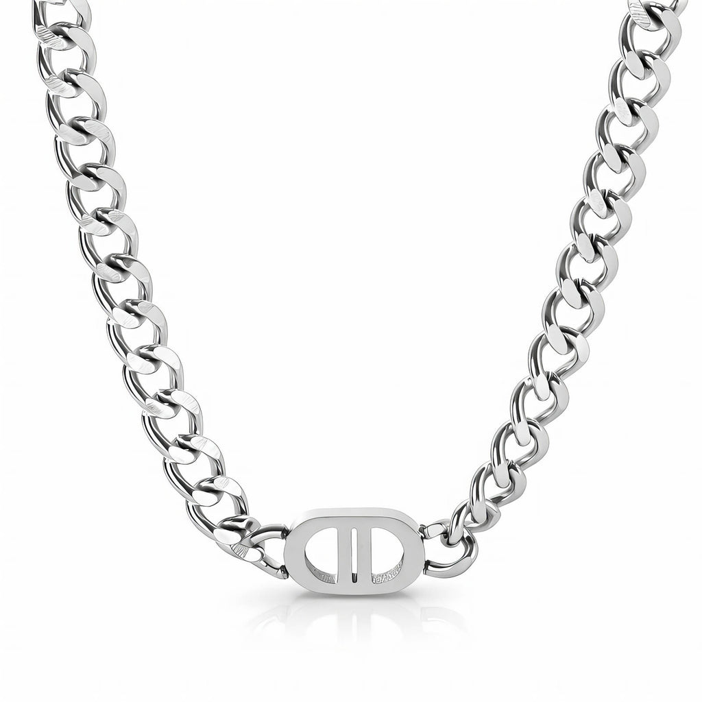 Luxury Cuban Link Chain Necklace & Bracelet Set – 18K Gold Plated Stainless Steel | Waterproof Tarnish-Free Chain Necklace | Gold Bracelet | Silver Necklace