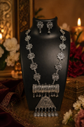 Floral Oxidised Long Necklace Set