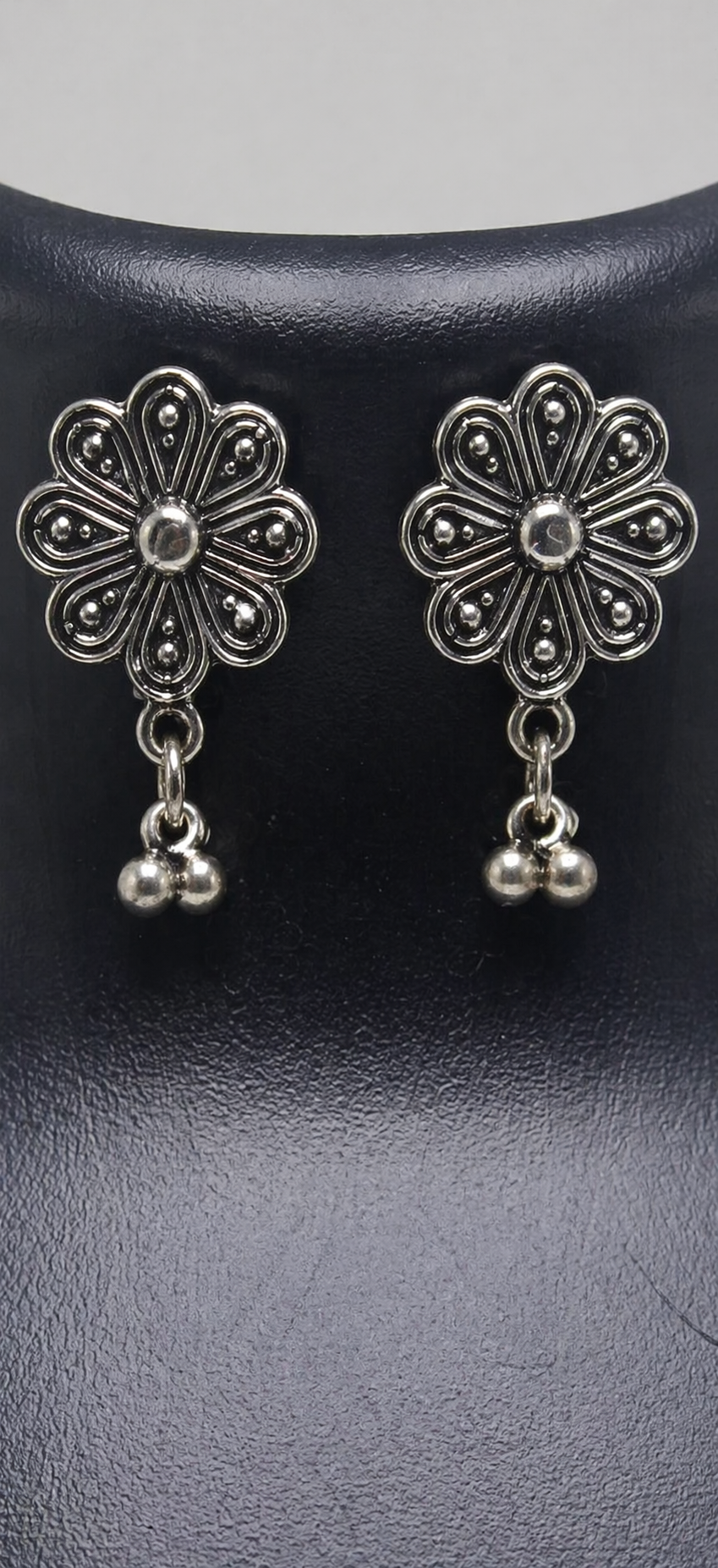 Floral Oxidised Long Necklace Set