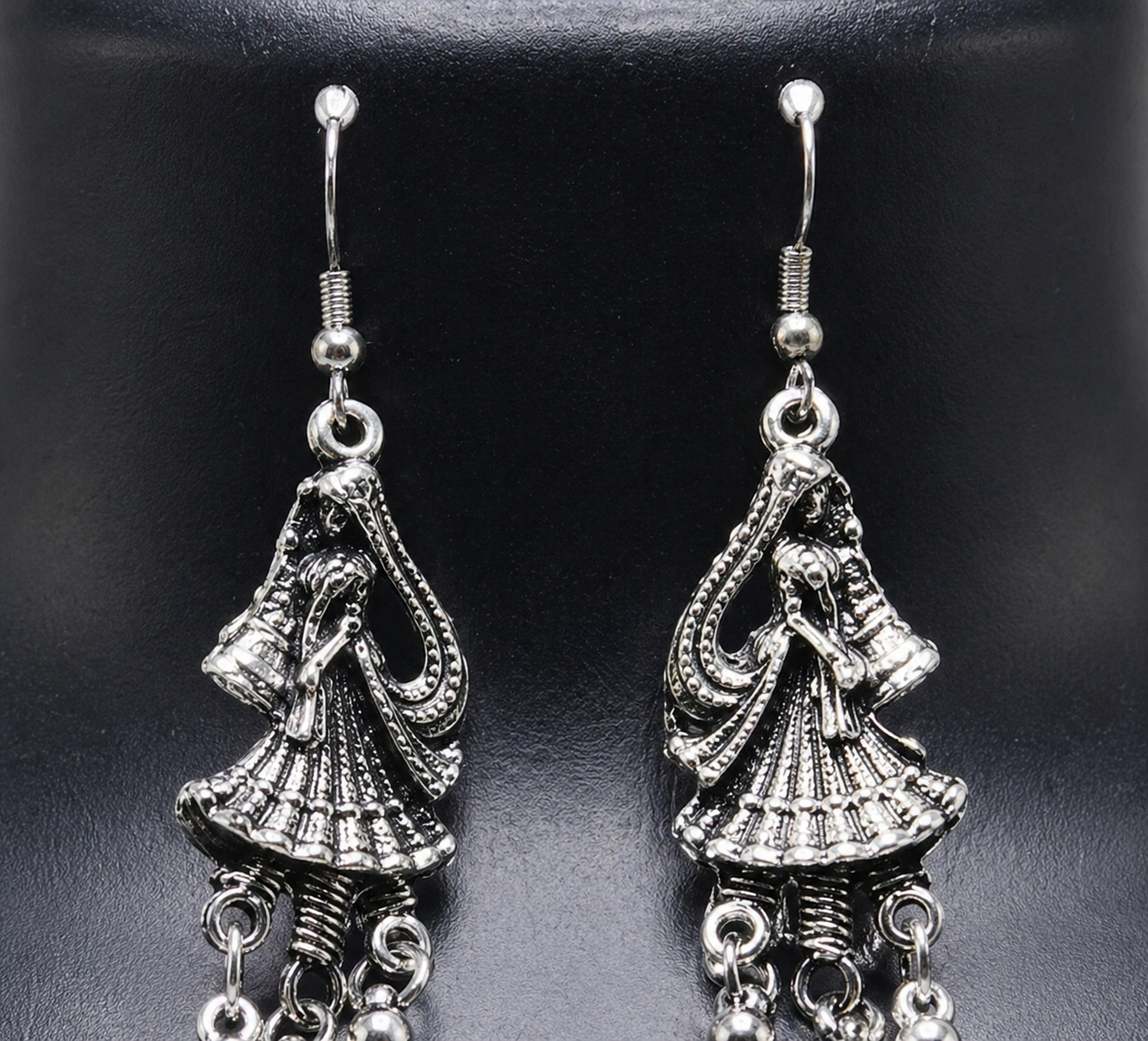 Dancing Doll Oxidised Long Necklace Set