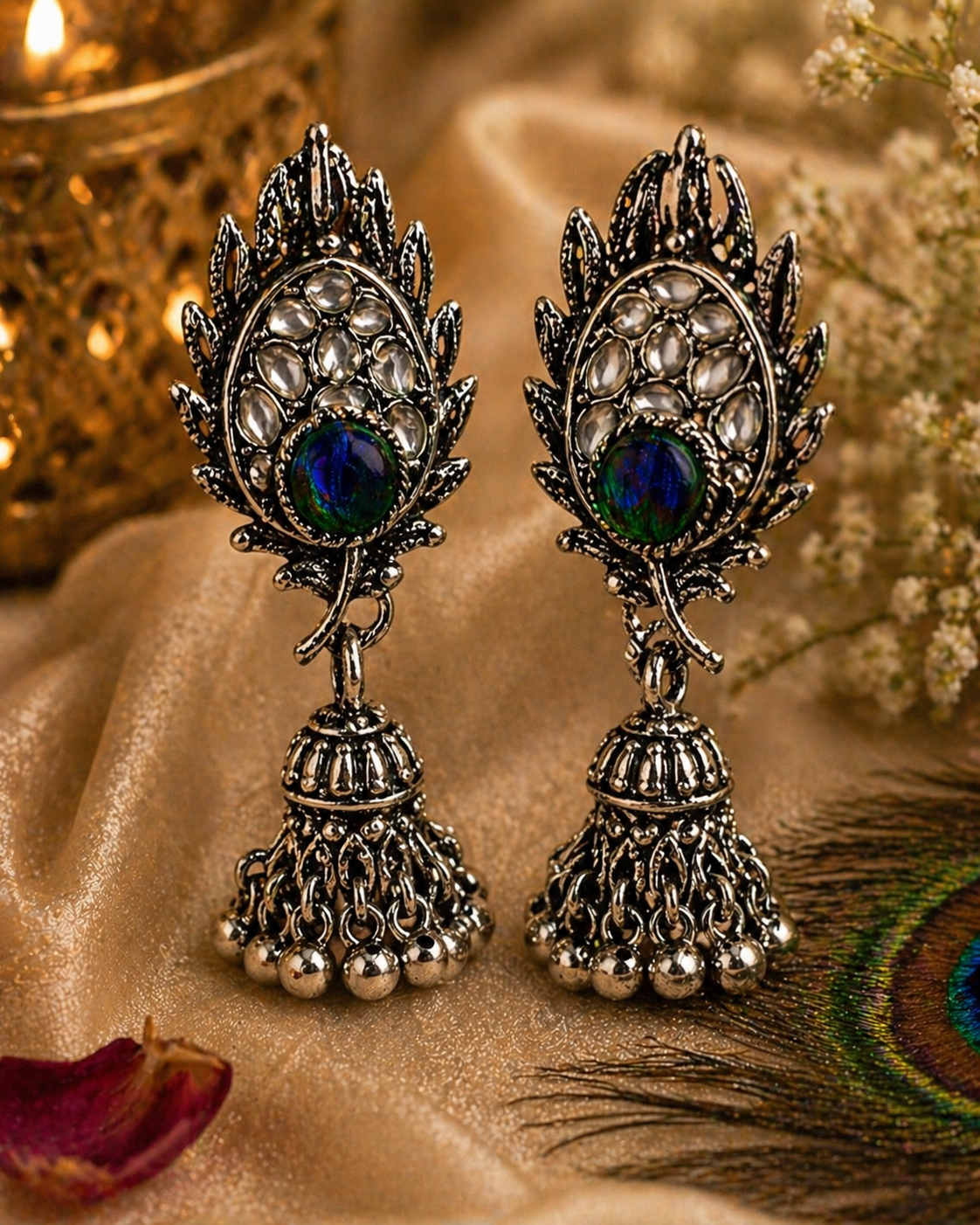Divine Krishna Peacock Long Necklace Set