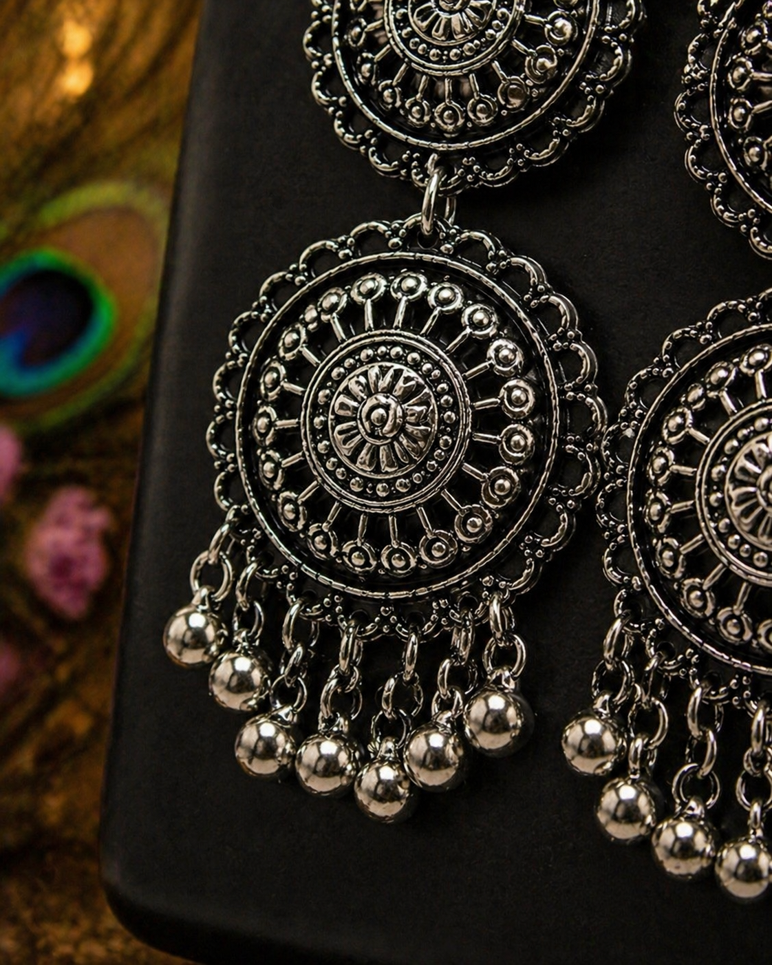 Royal Coin Cascade Long Necklace Set