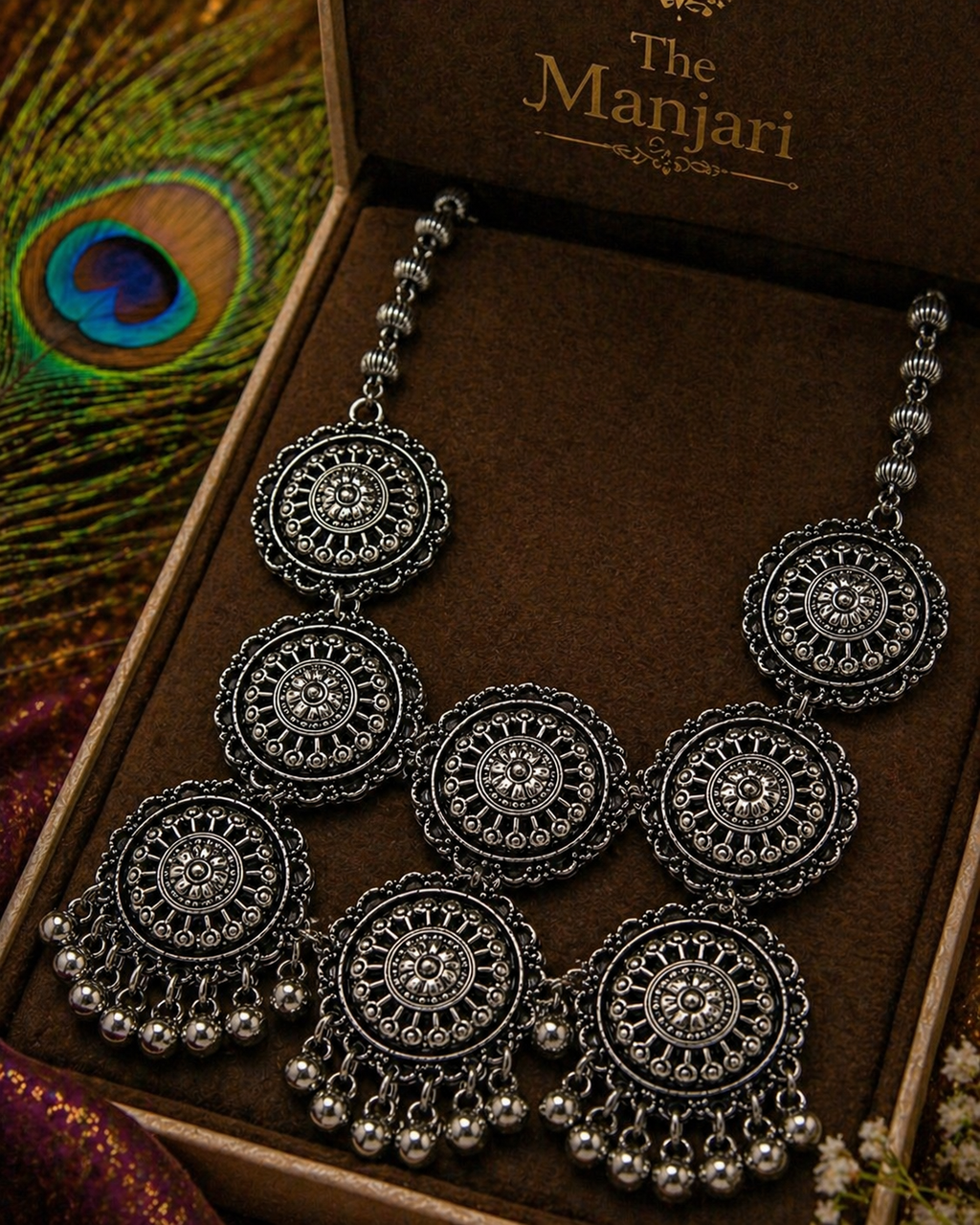 Royal Coin Cascade Long Necklace Set