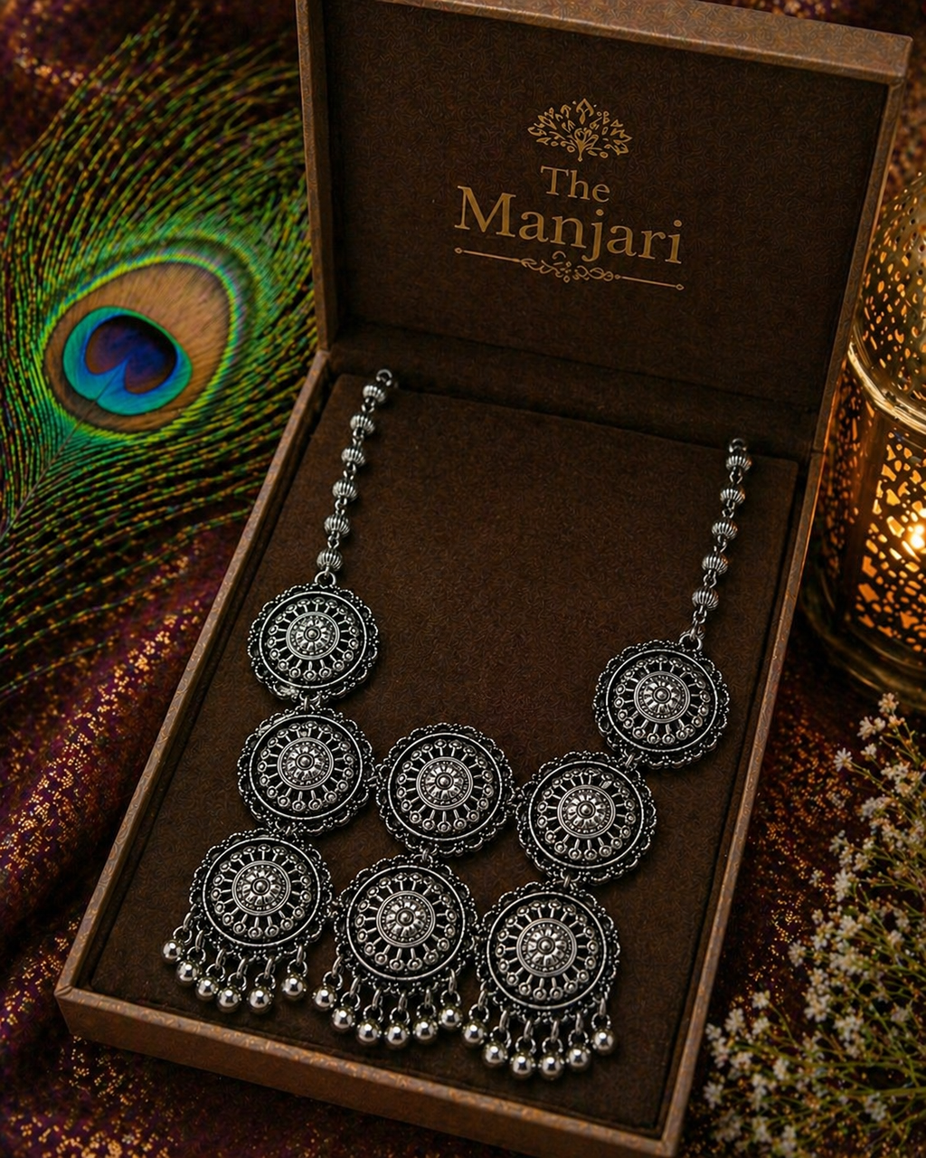 Royal Coin Cascade Long Necklace Set