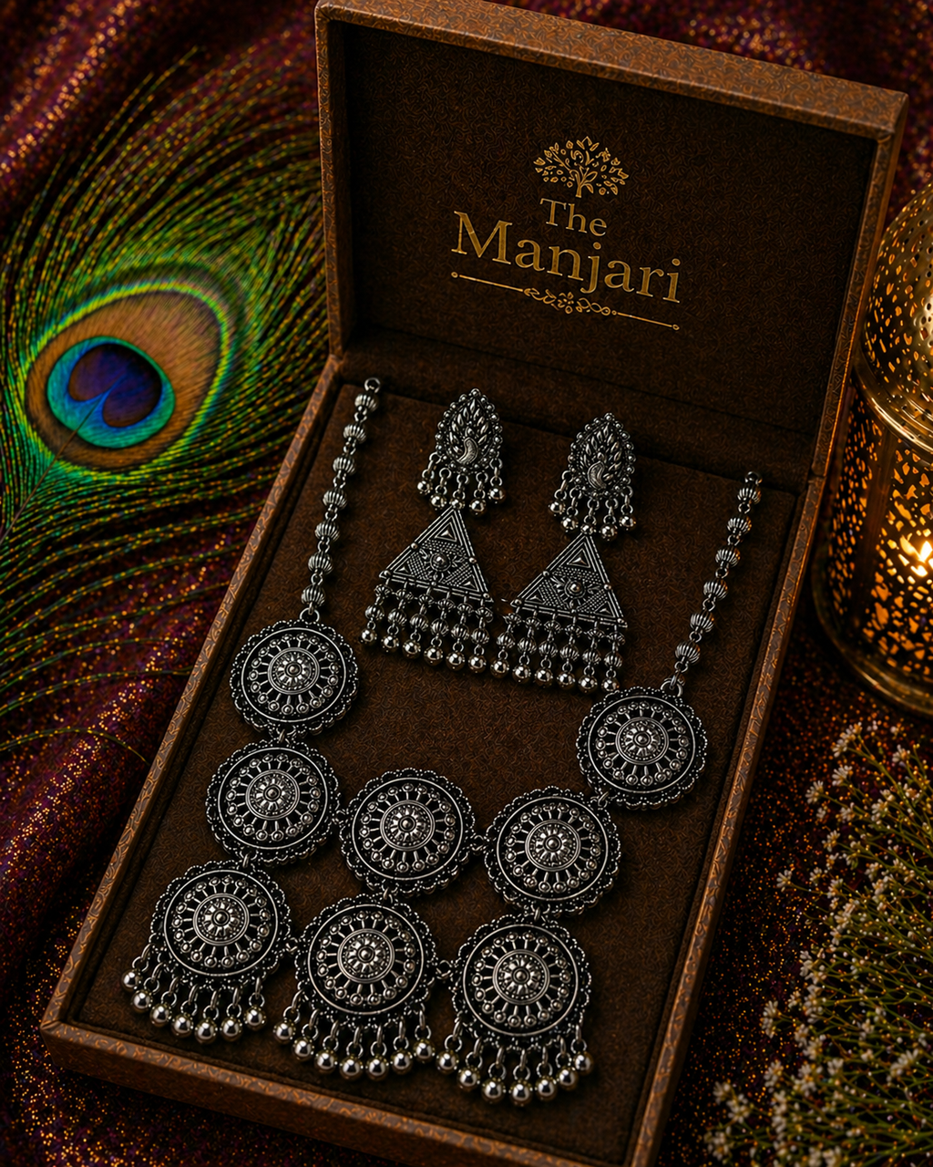 Royal Coin Cascade Long Necklace Set