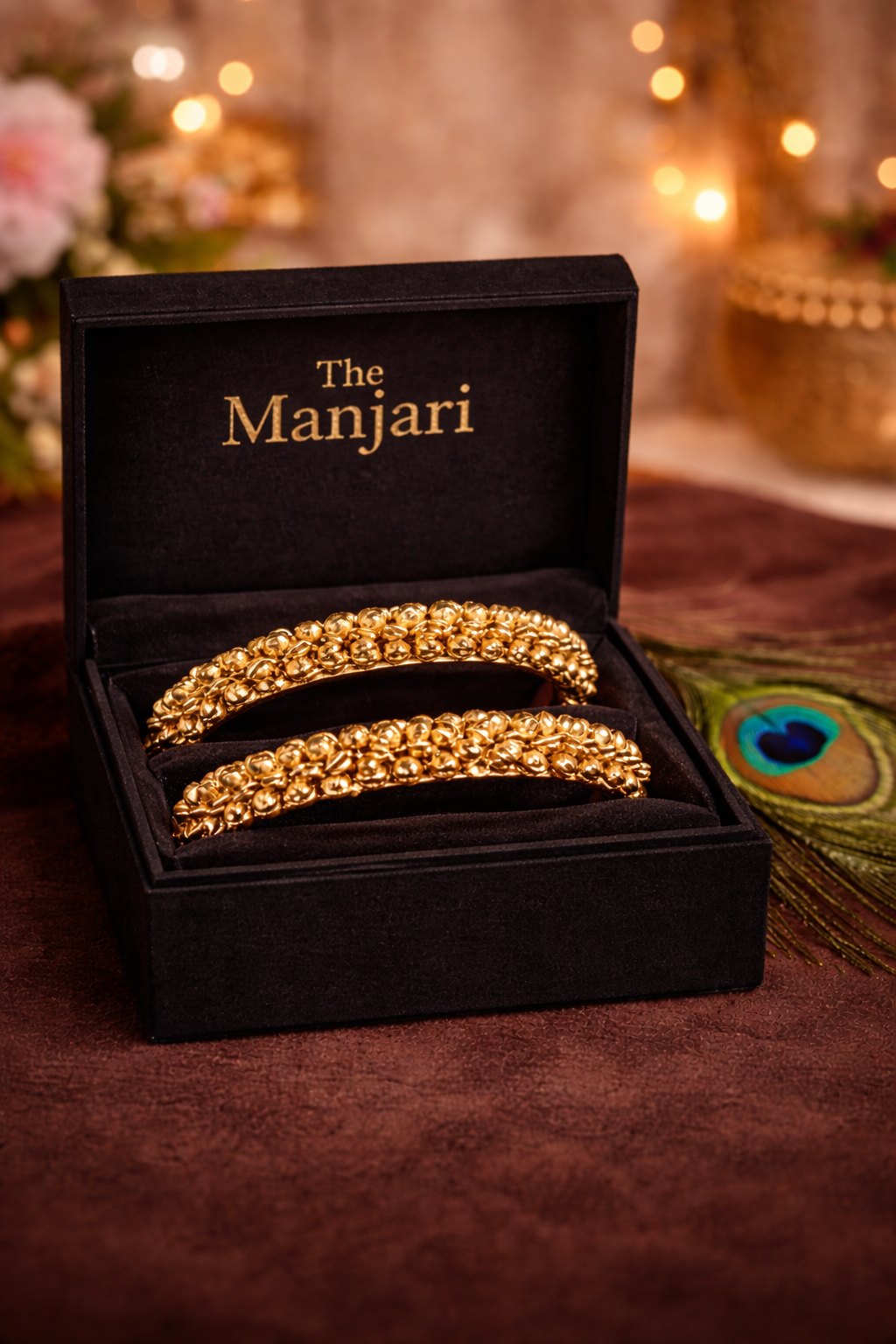 High Gold Ghungroo Bangle Kada Set