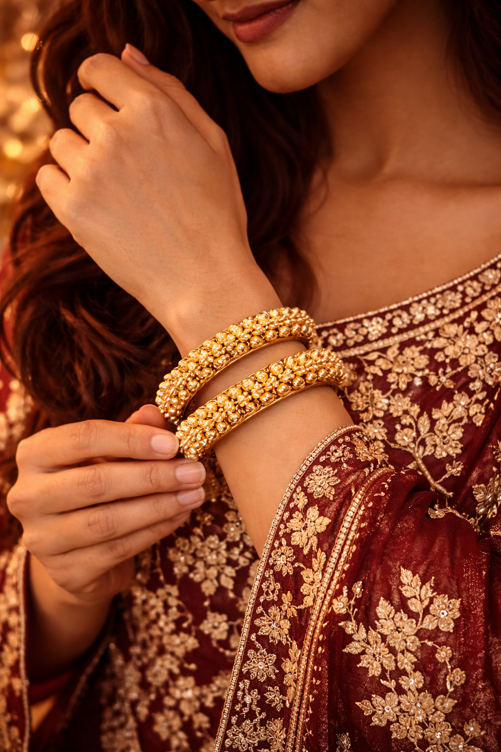 High Gold Ghungroo Bangle Kada Set