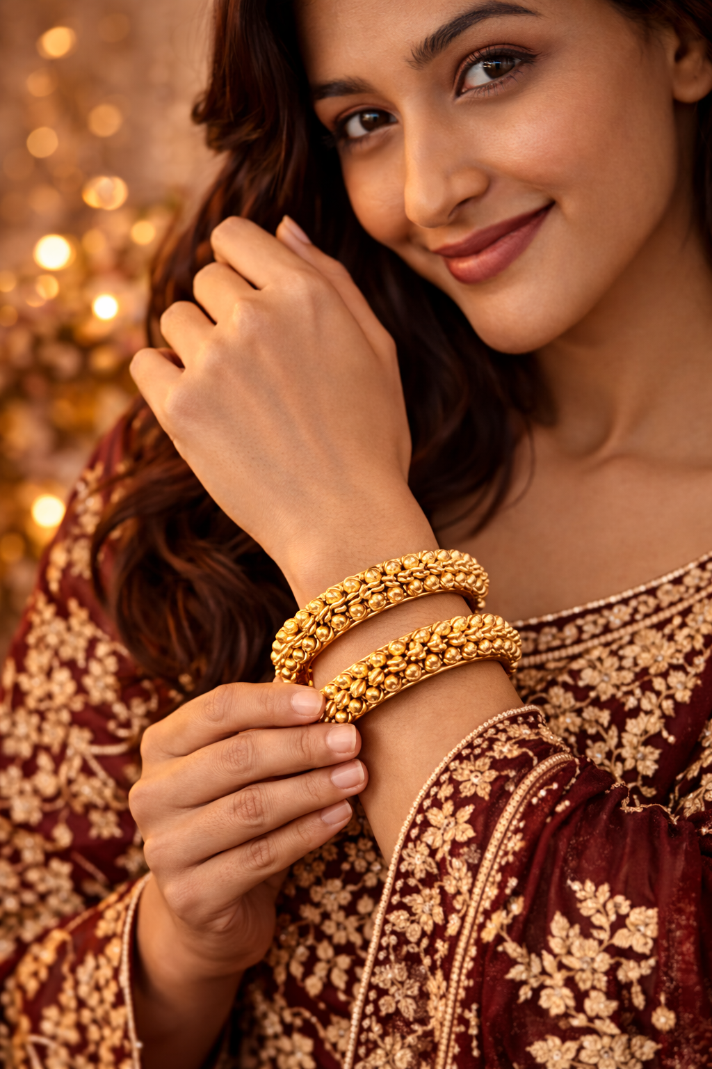 High Gold Ghungroo Bangle Kada Set