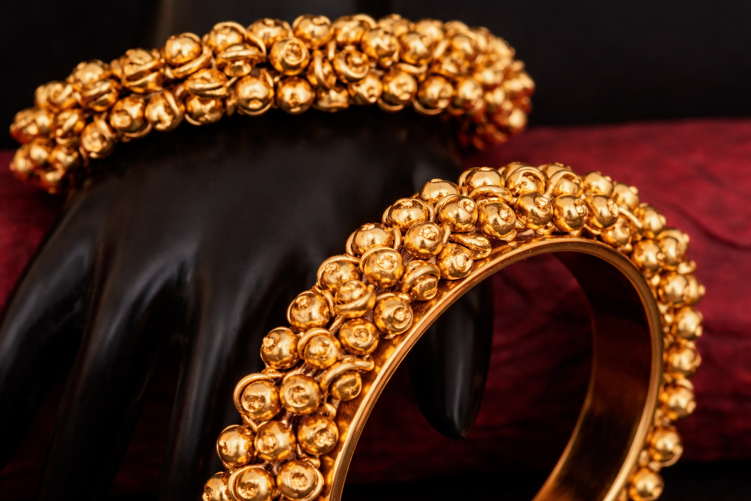 High Gold Ghungroo Bangle Kada Set