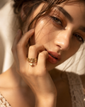 Adjustable Heart Chain Ring | Waterproof 18K Gold Plated Stainless Steel Statement Ring for Women