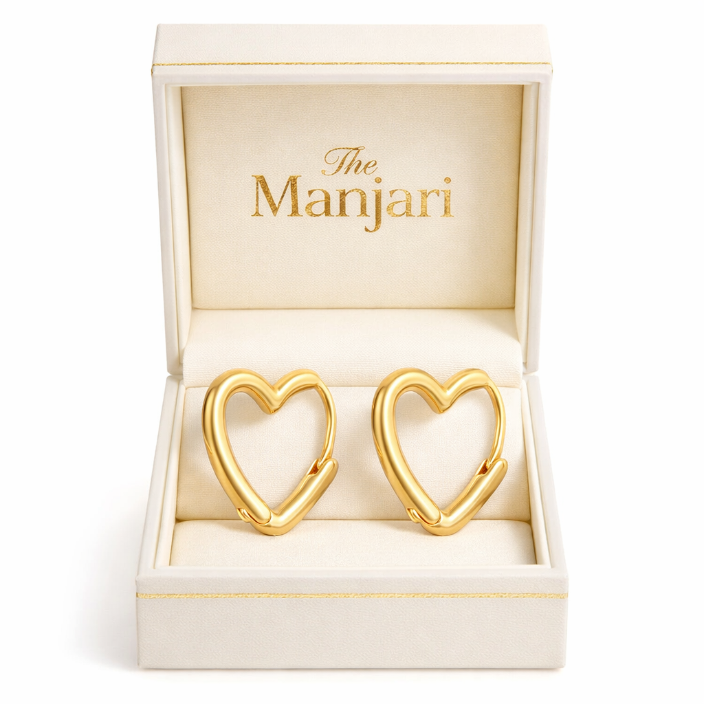 Gold Heart Hoop Earrings