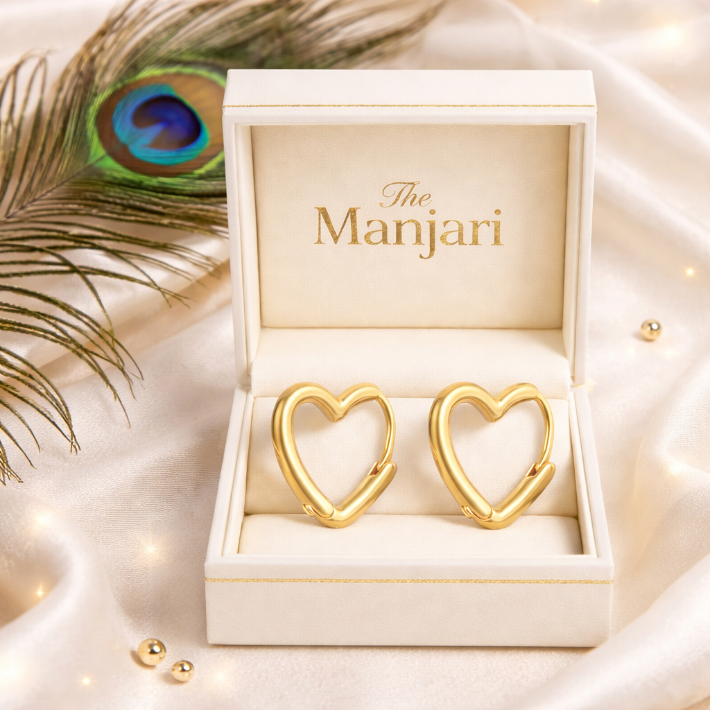 Gold Heart Hoop Earrings