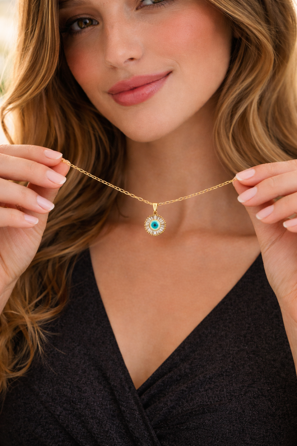 Gold Evil Eye Necklace