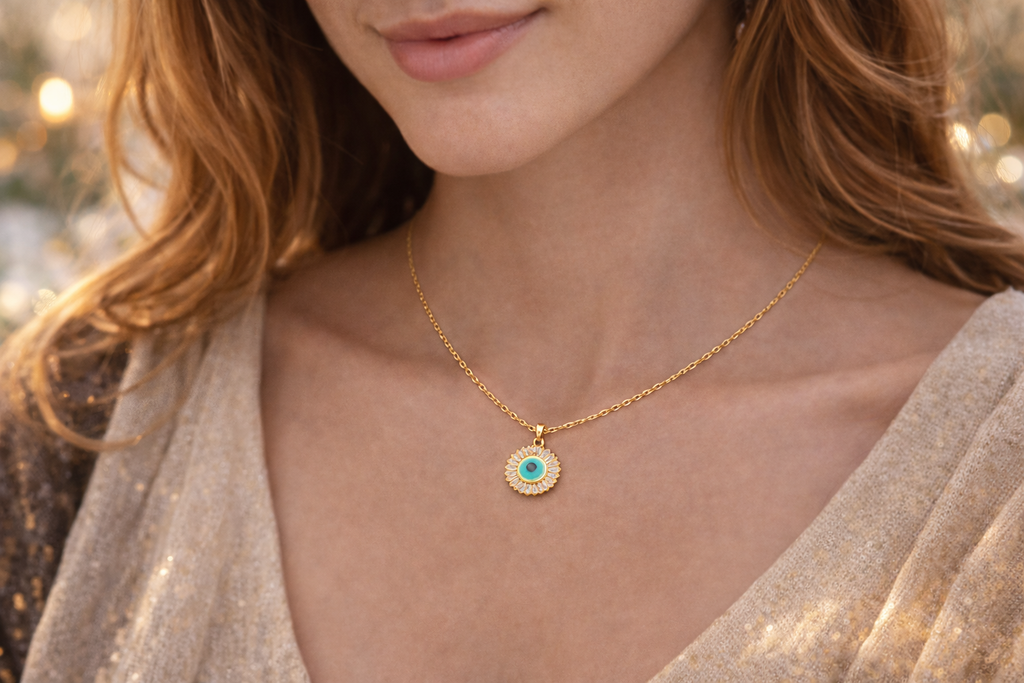 Gold Evil Eye Necklace
