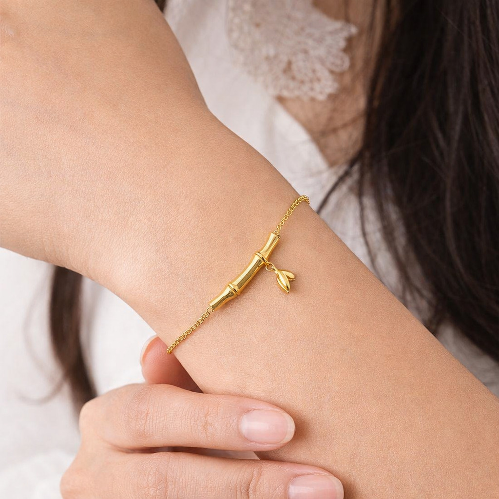 Bamboo Heart Necklace & Bracelet Set
