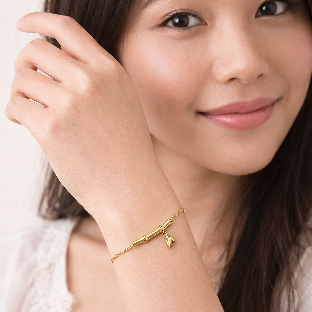 Bamboo Heart Necklace & Bracelet Set