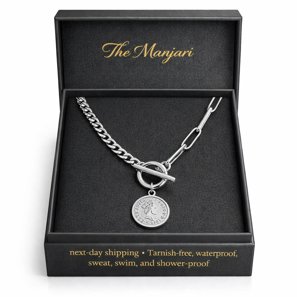 Gold & Silver Coin Charm Necklace