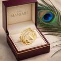 18K Gold Plated Geometric Adjustable Ring