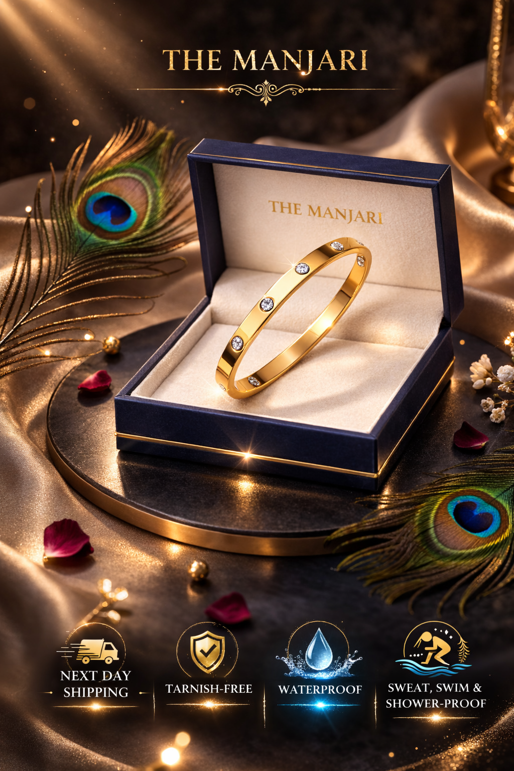 18K Gold Plated Bangle Bracelet
