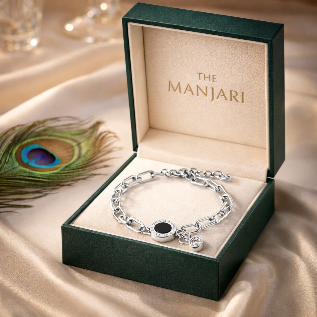 18K Gold Plated Roman Bracelet with Charm