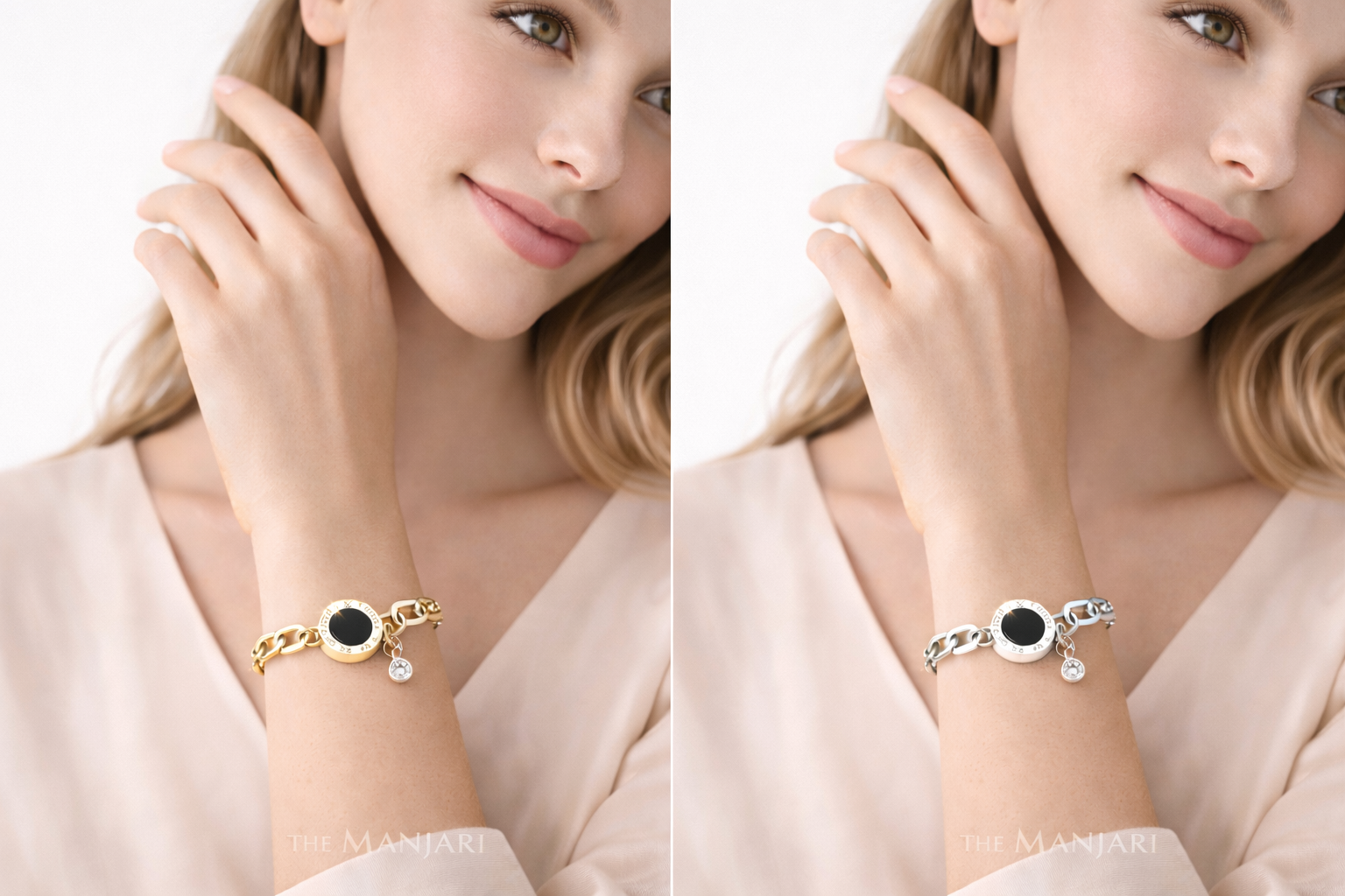 18K Gold Plated Roman Bracelet with Charm