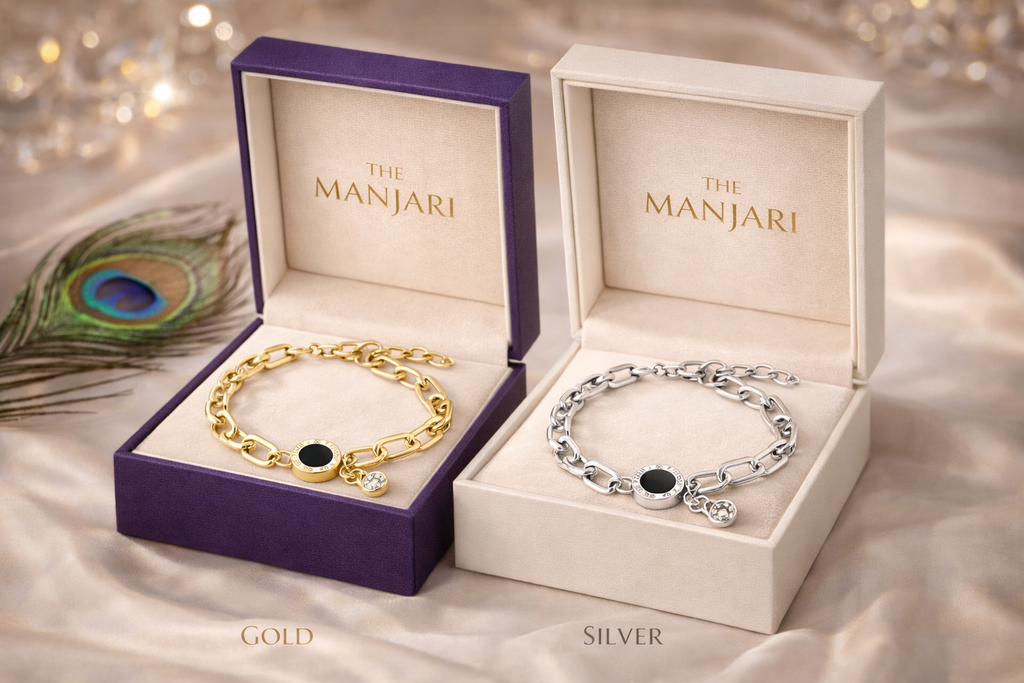 18K Gold Plated Roman Bracelet with Charm