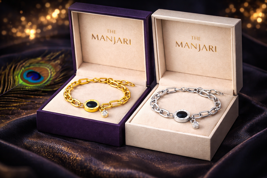 18K Gold Plated Roman Bracelet with Charm