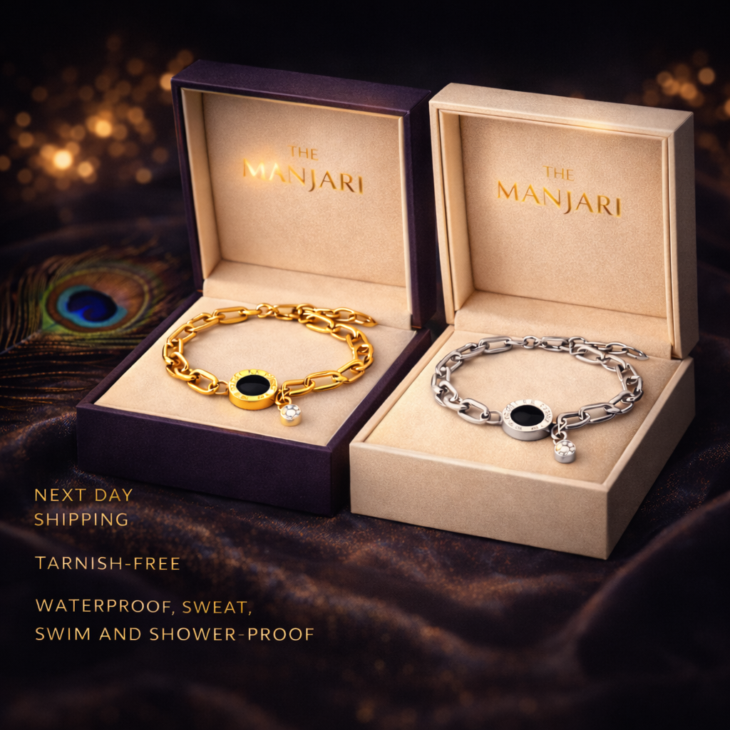 18K Gold Plated Roman Bracelet with Charm