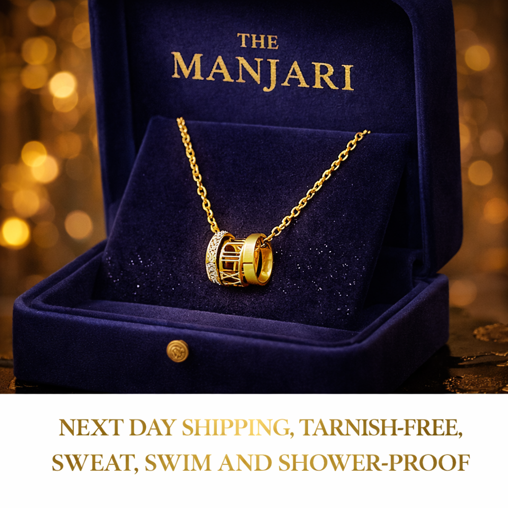 Gold Roman Numeral Ring Pendant Necklace