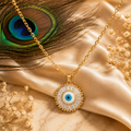 Evil Eye Necklace & Bracelet Set – 18K Gold Plated Stainless Steel | Waterproof Tarnish-Free Evil Eye Jewelry