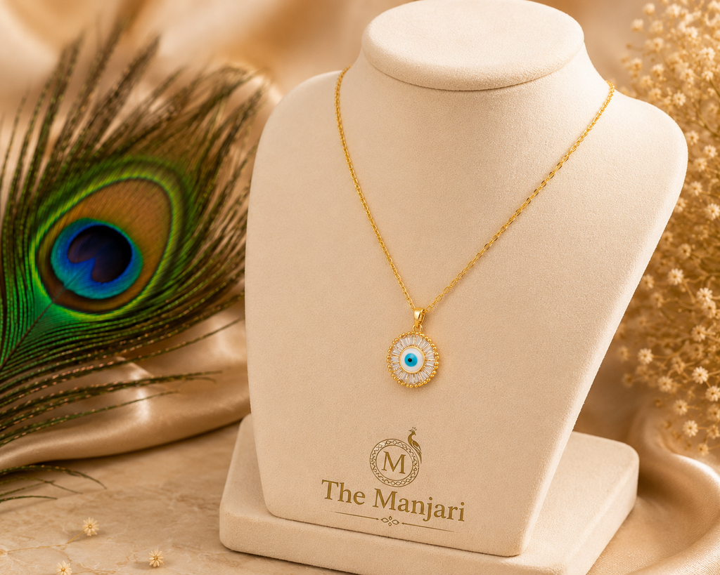 Evil Eye Necklace & Bracelet Set – 18K Gold Plated Stainless Steel | Waterproof Tarnish-Free Evil Eye Jewelry
