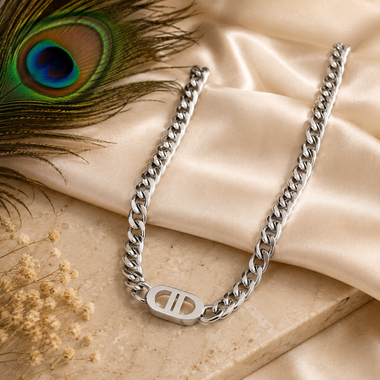Luxury Cuban Link Chain Necklace & Bracelet Set – 18K Gold Plated Stainless Steel | Waterproof Tarnish-Free Chain Necklace | Gold Bracelet | Silver Necklace