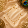 Pearl Charm Anklet – Gold & Silver Stainless Steel Waterproof Anklet | Tarnish-Free Beach & Everyday Jewelry